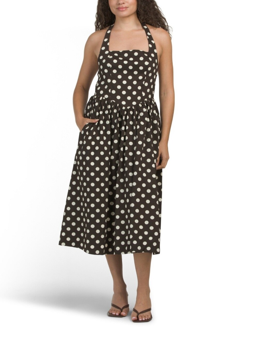 Band Of The Free Halter Neck Polka Dot Maxi Dress
